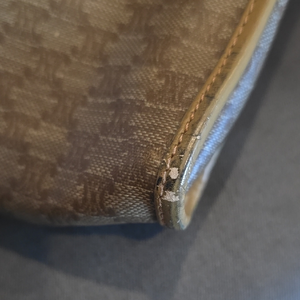 Celine Brown and Tan Clutch Bag with Leather Trim *FINAL PRICE* - Picture 10 of 13